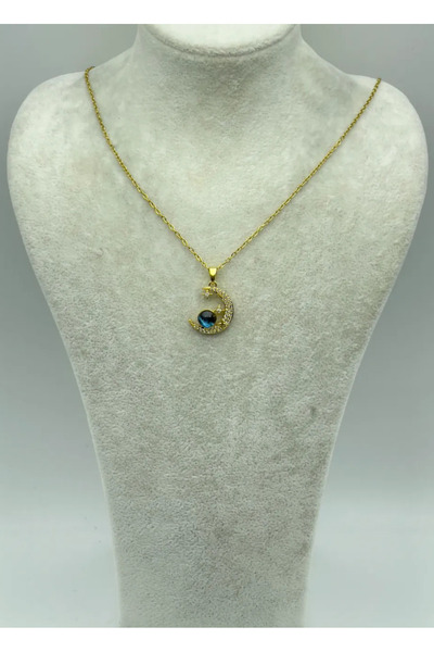 BİJU YILMAZ قلادة كوكب الذهب الفولاذية - 25-ctr251