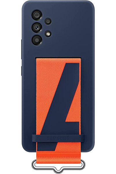 Samsung Силиконов калъф с каишка за Galaxy A 53 5 G, тъмносин