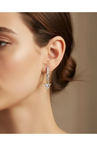 BİJU YILMAZ Xuping Gold Stone Design Earrings - 25-Xpkp201