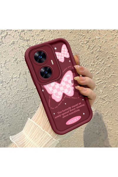 CASEVIBE Realme C55 Compatible, Beautiful Butterfly Pattern Silicone Phone Case.