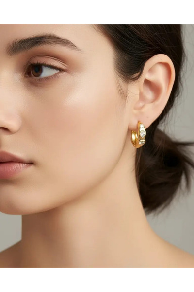 BİJU YILMAZ أقراط ذهبية بتصميم حجري من Xuping - 25-xpkp150