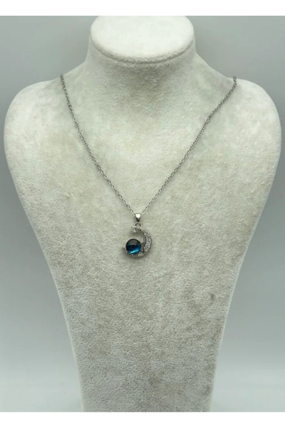 BİJU YILMAZ قلادة فضية من الفولاذ على شكل كوكب - 25-ctr240