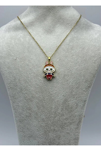 BİJU YILMAZ قلادة لابو الذهبية الفولاذية - 25-ctr340