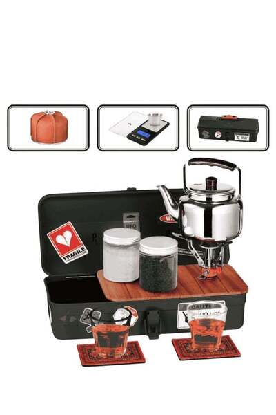 CAMPING FAMILY Iron Tea Box with Complete Accessories Suitable for Outdoors M...