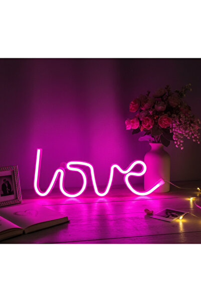 MKC STUDIO LOVE YAZILI 35X13 NEON LED DUVAR DEKORU (GECE DEKORASYONU/GAMİNG MOD)