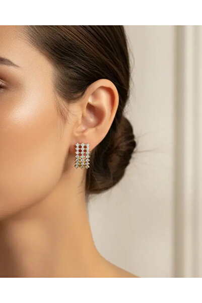 BİJU YILMAZ Xuping Gold Stone Earrings - 25-Xpkp328