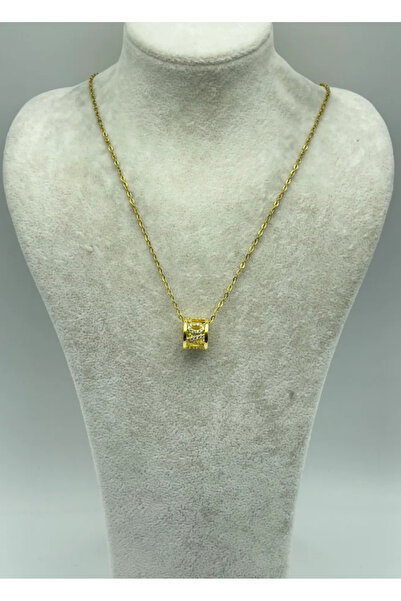 BİJU YILMAZ قلادة من الفولاذ الذهبي بتصميم 'أحبك' - 25-ctr178