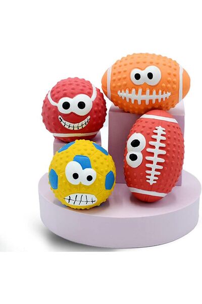 Arabest Squeaky Dog Ball, Latex Rubber Dog Squeak Toys, Suitable for Small an...