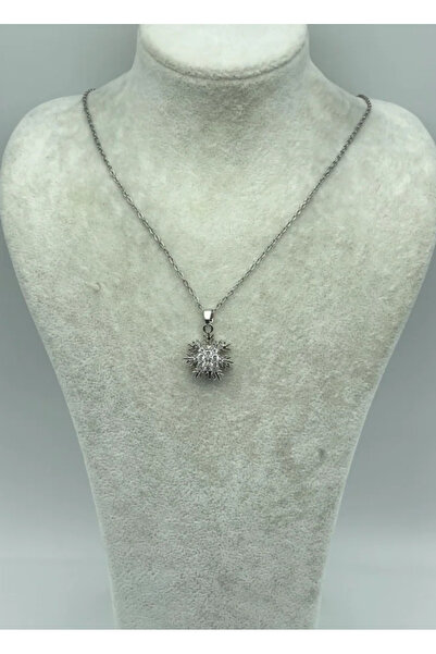 BİJU YILMAZ قلادة فضية دوارة من الفولاذ - 25-ctr122