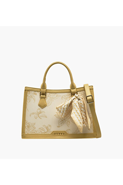 SASHA Kodes Floral Print Tote Bag with Scarf Detail