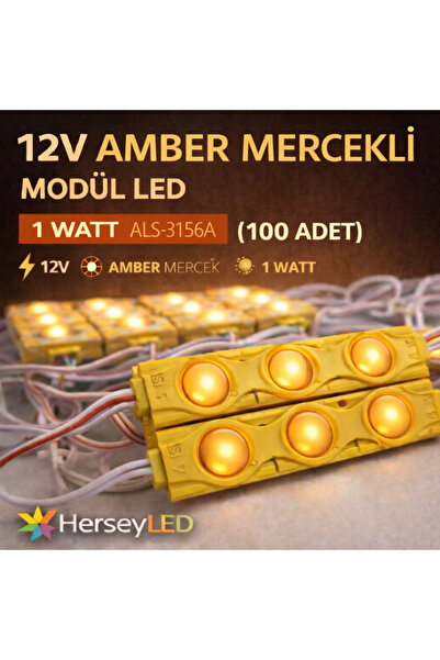 ALLES ALS-3156A 12V Amber 1 Watt Mercekli Modül LED 100 Adet – Sıcak ve Odakl...