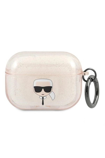 Karl Lagerfeld Glitter Case with Keyring for AirPods Pro - Gold