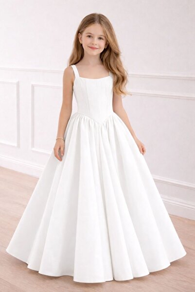 FKB FOR KIDS BABY Kız Çocuk Tasarım Drapeli Uzun Elbise