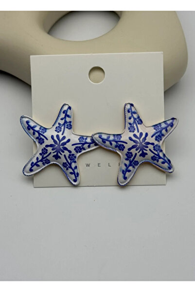 BİJU YILMAZ أقراط نجم البحر الزرقاء الفاخرة - 25-vip298