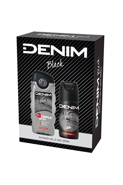 Denim Caseta Cadou Barbati Black, Deodorant 150 ml, Gel Dus 250 ml