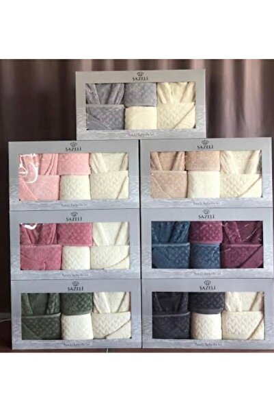 ŞAZELİ HAVLU bornoz seti