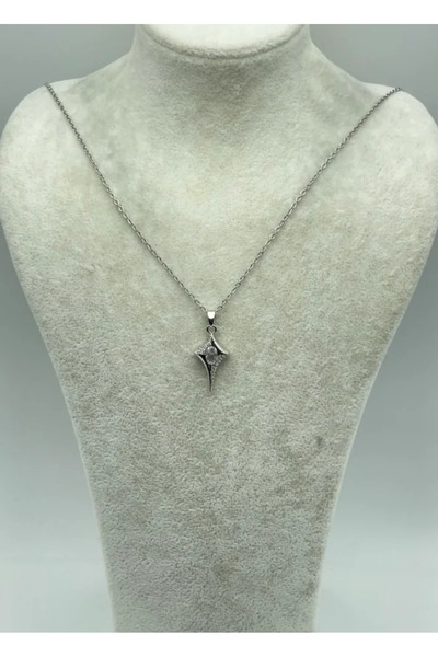 BİJU YILMAZ قلادة بتصميم فضي من الفولاذ 25-ctr271