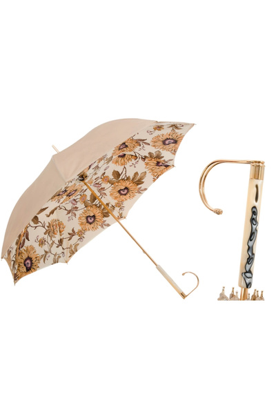 PASOTTI Şemsiye Girasoli Manuel Açma - %100 Polyester - Taşlı Sap Uzunluk: 93...