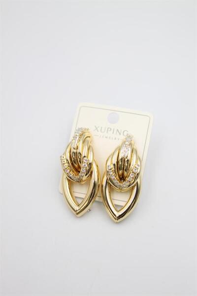 MENESSA Stone-Encrusted Hoop Earrings - Gold