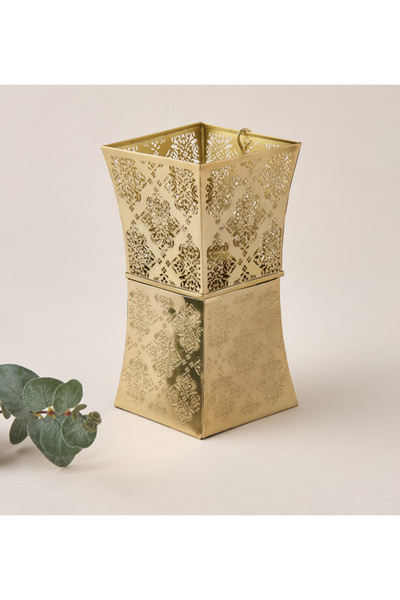Gia Como Arabic Design Metallic Incense Burner - 10 x 10 x 20 cm