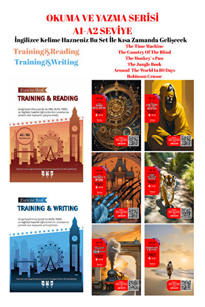 TGR Yayıncılık İNGİLİZCE OKUMA&YAZMA SETİ A1-A2 SEVİYE(6 QR KOD İLE DİNLEMELİ...