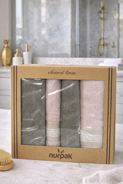 Nurpak Bath Towel Set Bathroom Towel Set 100% Cotton 2 Pieces 90*150 cm - 2 P...