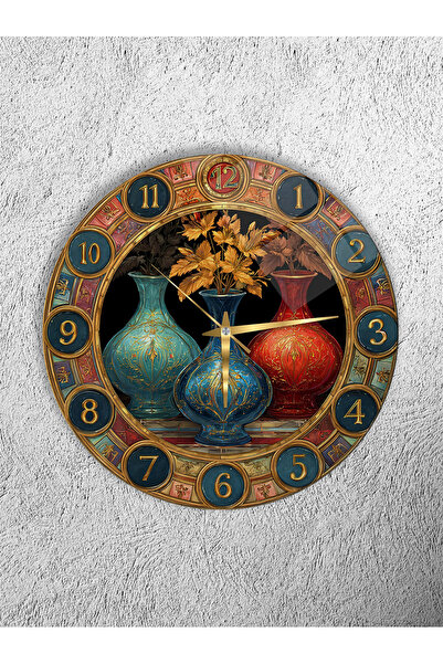 Olinpa Unbreakable Glass Wall Clock, Classic Home and Office Gift with Flower...