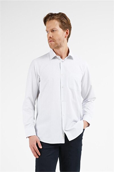 İmza Cămașă din bumbac cu model în dungi alb-albastru marin, cu guler rigid, ...