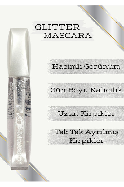 monangel Kadın Simli Renkli Maskara & Sılver Glitter