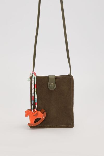Levidor Green Suede Long Strap Shoulder Bag