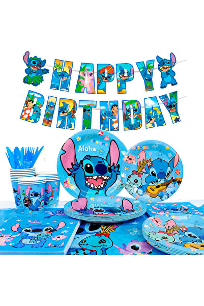 Choice Blue Stitch Birthday Party Tableware Set,114pcs Stitch Party Tableware...
