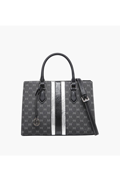 SASHA Tia Monogram Print Tote Bag with Detachable Strap