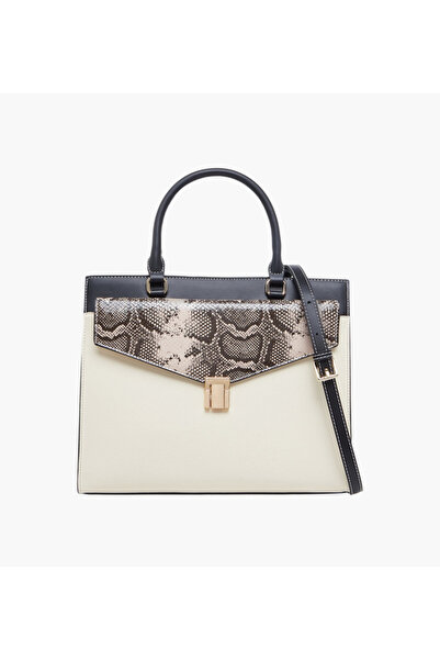 SASHA Animal Textured Satchel Bag with Detachable Strap