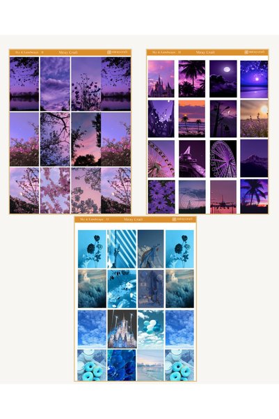 MirayDesign 5 Sheets of Sky and Landscape Themed Sticker Set (12*17 cm)