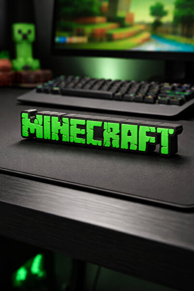 loftico MINECRAFT 8-Bit Masaüstü Dekoru – Gamer Oyuncu Yayıncı Aksesuar 18 cm