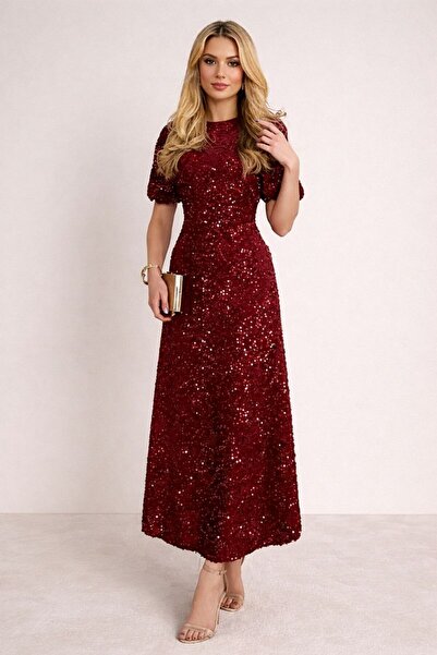 Kureyzibies Women's Sequined Midi Dress