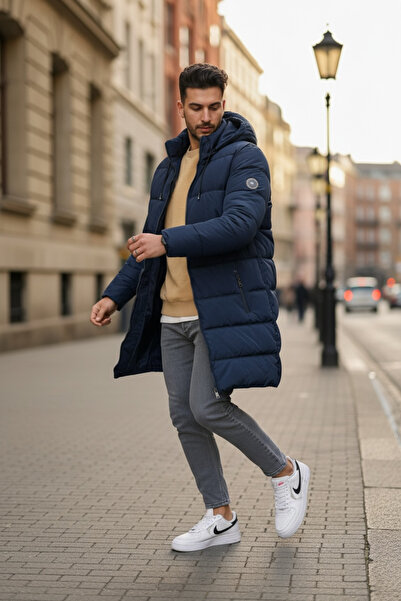 dehaine Men's long, winter, padded jacket, A26