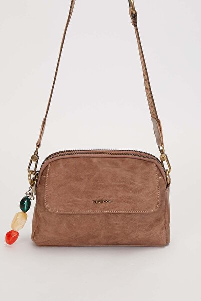 Levidor Camel Bead Accessory Detailed Shoulder Bag