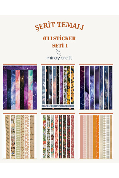 MirayDesign Set od 6 listova naljepnica sa temom trake (12*17 cm) / Za albume...