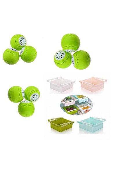 OEM 4 Refrigerator storage boxes + Set of 9 refrigerator air freshener balls