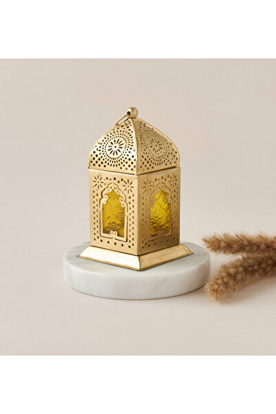 Lifestyle فانوس شموع صغير مزخرف بلوحة زجاجية - 9 × 15 سم