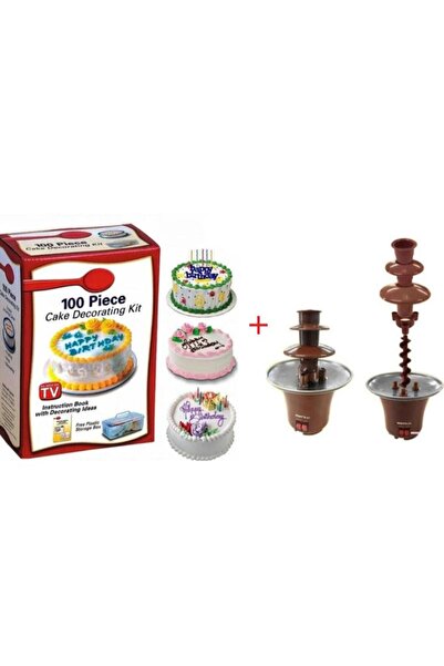 OEM Mini chocolate fountain + Cake decorating set 100 pieces