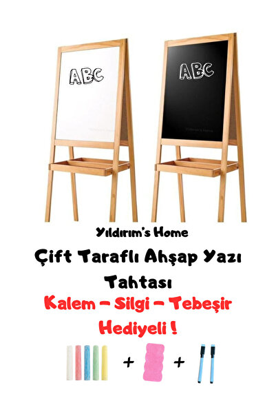 Yıldırım's Home Katlanabilir Ahşap Yazı Tahtası - Hediyeli