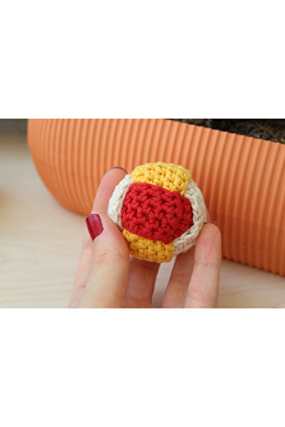 LUBIKO STUDIO El Yapımı Örgü Top (1 Adet )- Eğitici Bebek Oyuncağı Duyusal Ge...