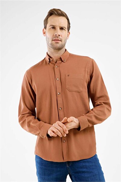 İmza Cămașă 100% bumbac, bej deschis, cu guler cu nasturi, mânecă lungă, buzu...