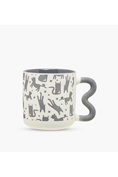 Lifestyle كوب سيراميك بطبعة قطة - 340 مل