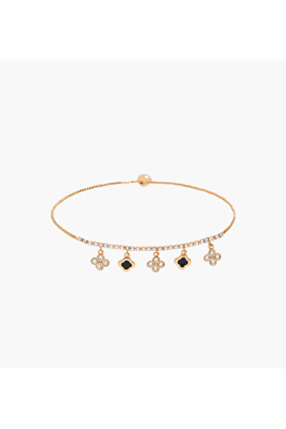 Lifestyle Metal Cubic Zirconia Embellished Bracelet