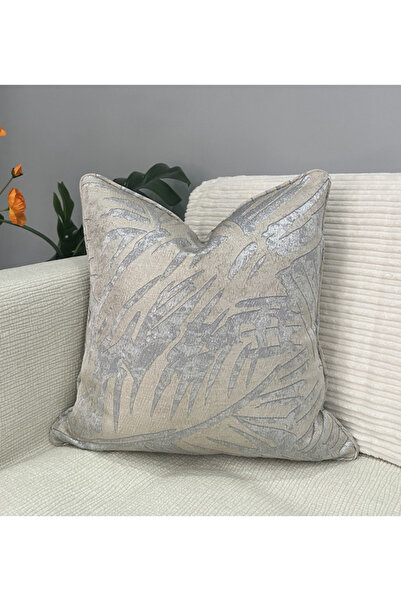 unique home collection Unique Home Palm Leaf Cushion Metallic Silver