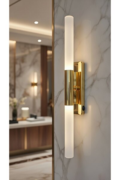 shop Perla Modern Gold Pilli ve Elektrikli Günışığı Ledli Duvar Aplik 1 adet ...