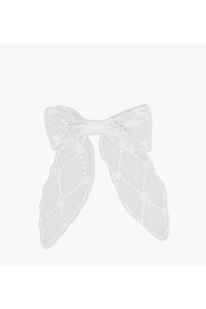 Lifestyle Embroidered Lace Bow Barette Hair Clip
